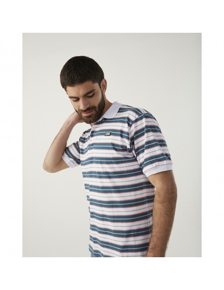 Chomba Hombre Marca Jersey Cuello Combinado Manga Corta